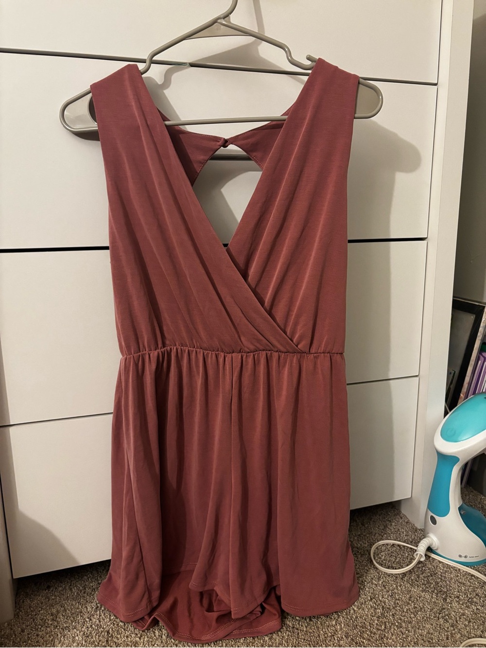 Sleeveless V-Neck Dusty Rose Women's Romper